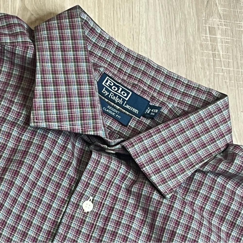 Polo by Ralph Lauren‎ Men's Plaid Shirt Checkered Long Sleeve Shirt Sz 4XB